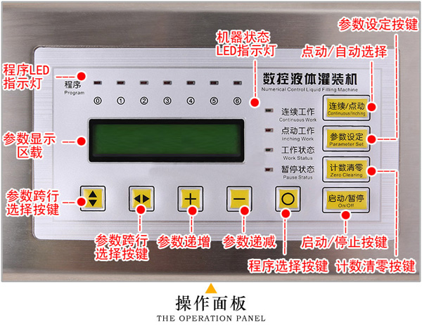 手动小型定量灌装机控制面板操作